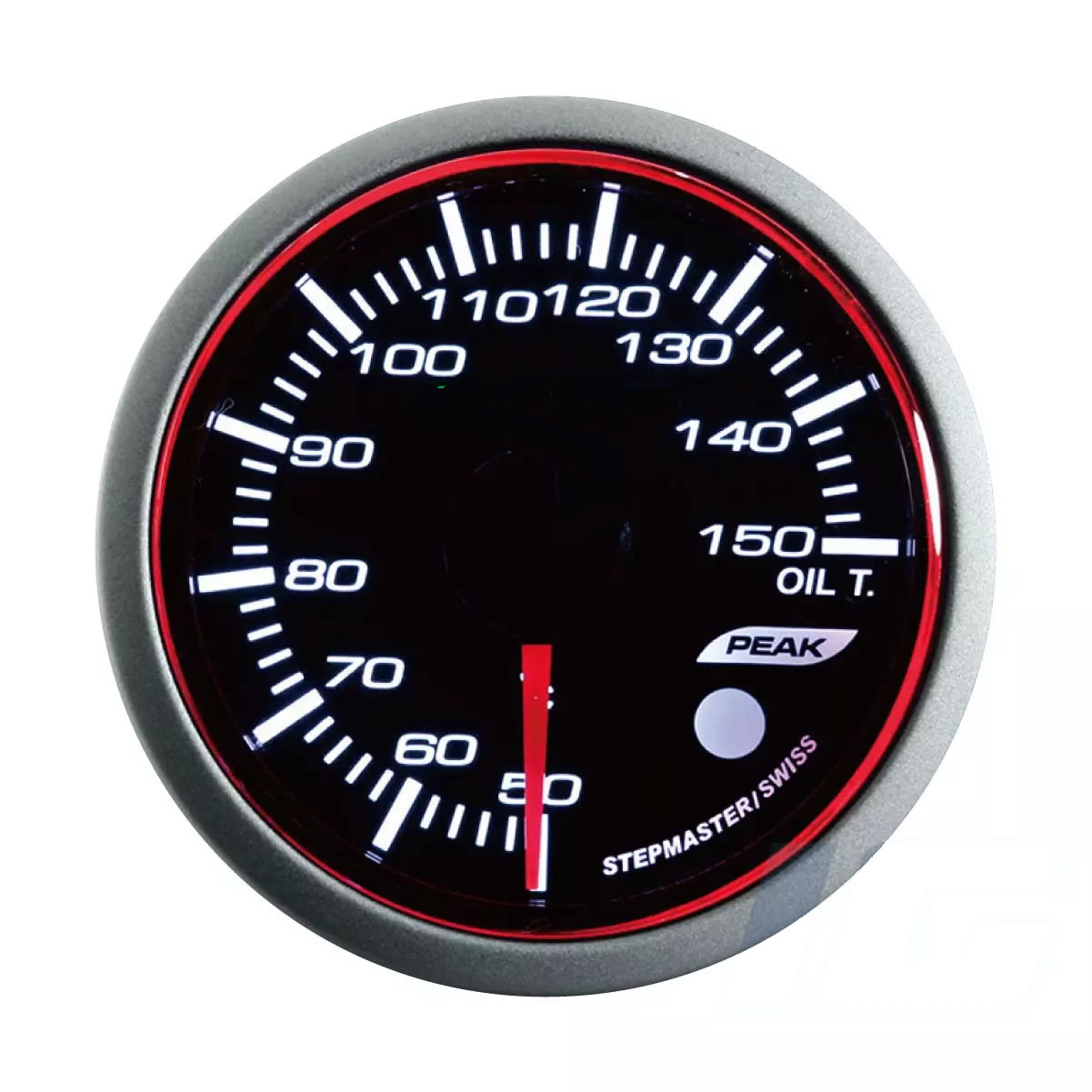 60mm White and Blue and Amber LED Performance Car Gauges - Oil Temp Gauge With Sensor and Warning and Peak For Your Sport Racing Car